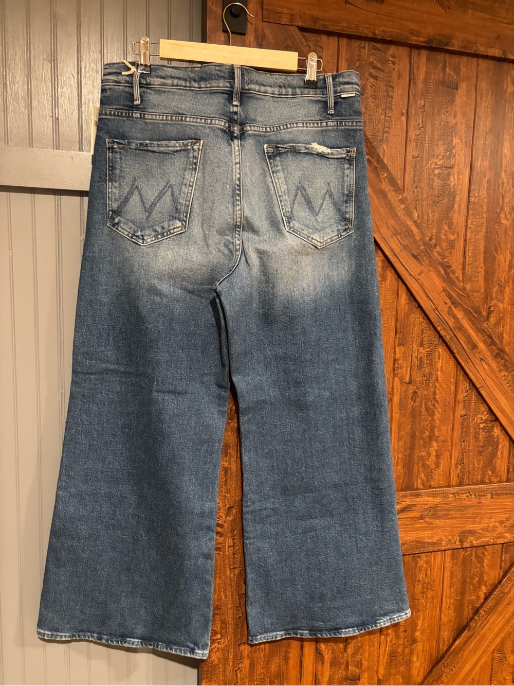 MOTHER Blue Denim Jeans with Copper Patch - Picture 3 of 5